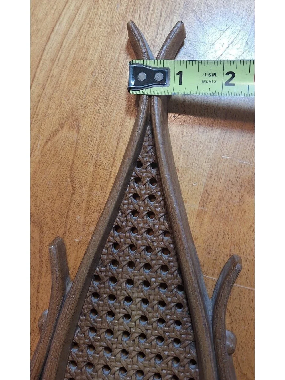 Homco Faux Rattan Cane Wall Sconces Set 2 Candle Holders Teardrop Boho #4226 Vtg